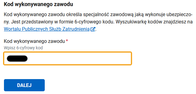 Поиск кода профессии (Kod zawodu), например Programista Aplikacji