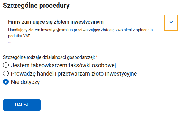 Форма VAT-R: отметки об отсутствии деятельности такси и торговли золотом