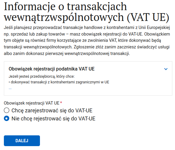 Форма VAT-R: отказ от регистрации VAT-UE