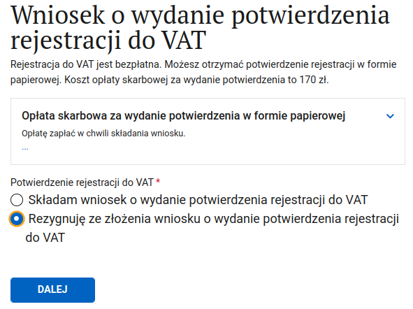 Форма VAT-R: отказ от платного подтверждения регистрации VAT