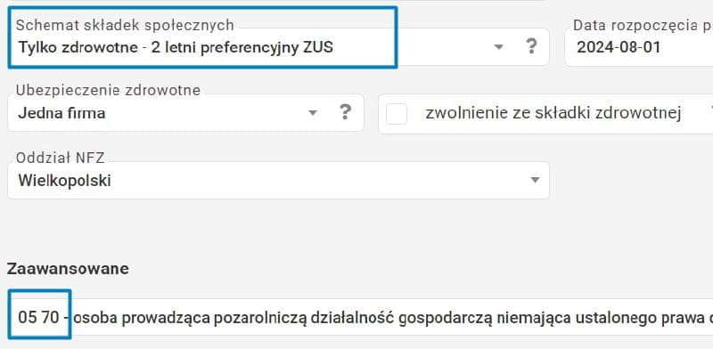 Tylko zdrowotne — 2-letni preferencyjny ZUS