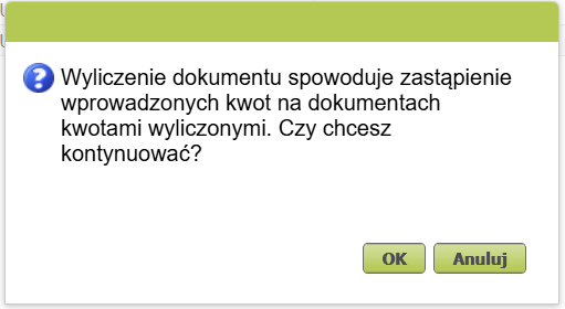 Информационное сообщение, кнопка Ok